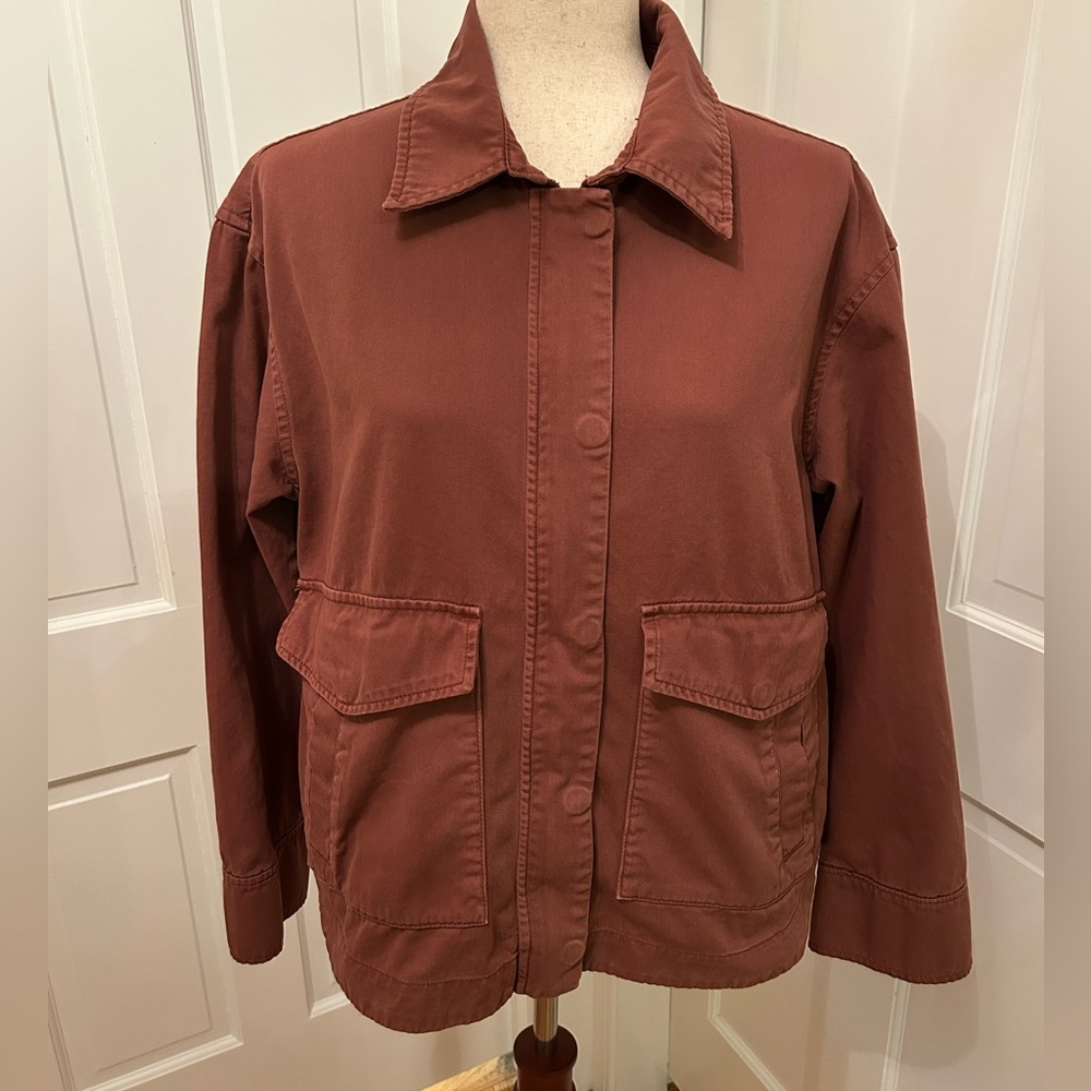 PISTOLA Utility Shacket‎ Jacket Spice Rust/Brown Red Oversized Minimalist XS - Picture 9 of 15